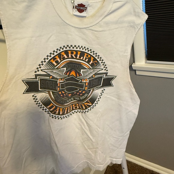 Harley-Davidson Other - Harley Davidson White Sleeveless Tee